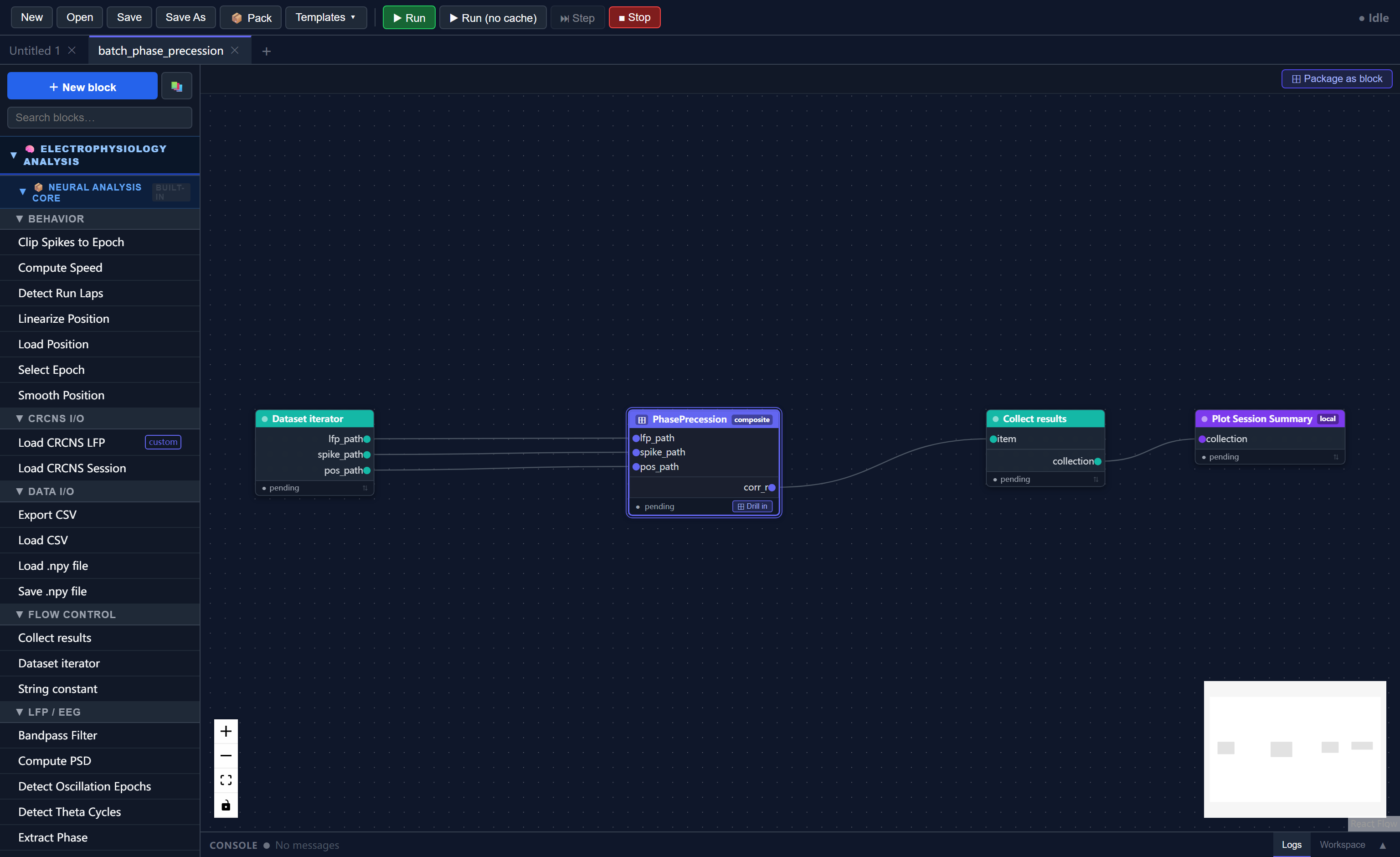 Batch workflow on canvas