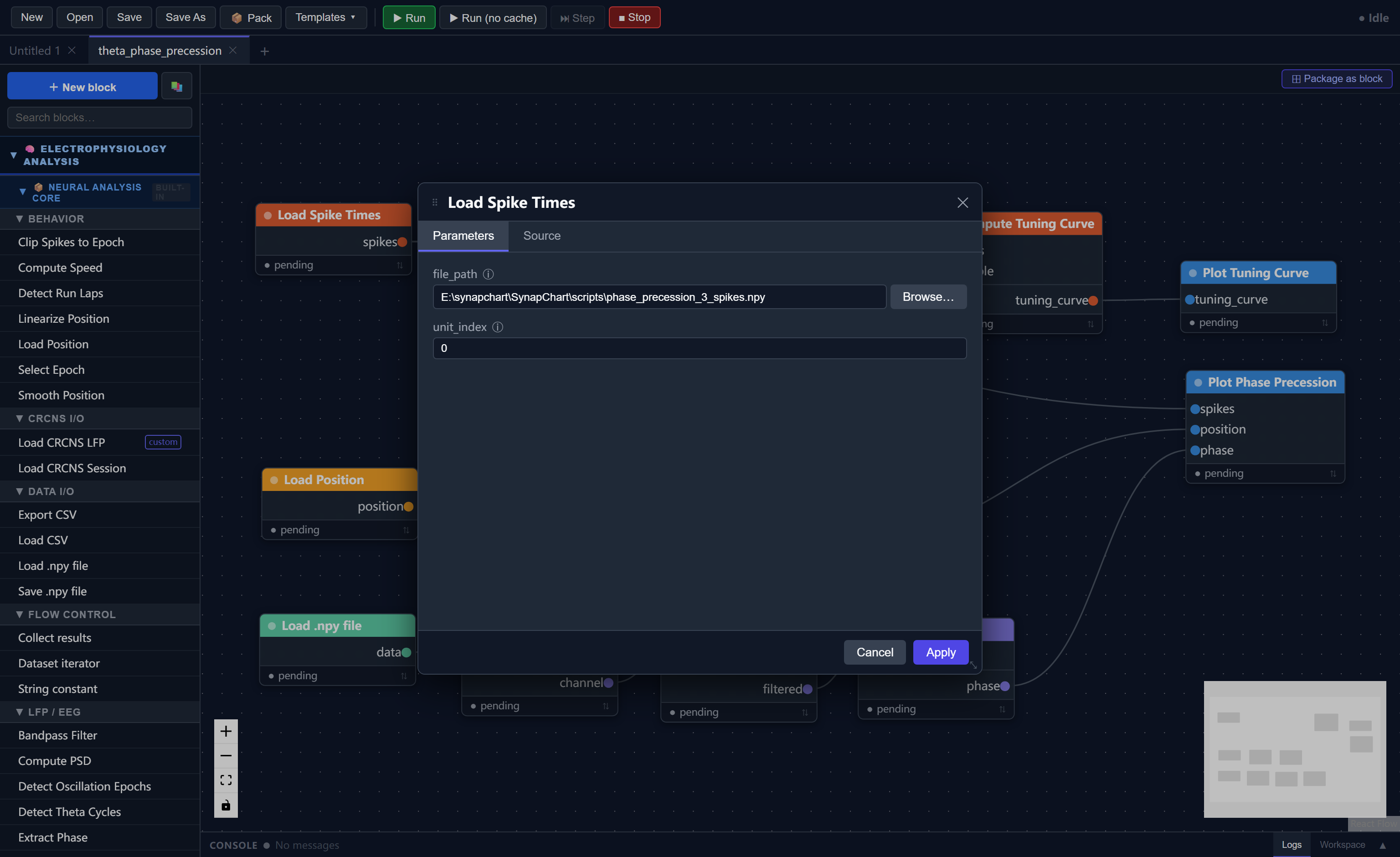 Block parameter editor